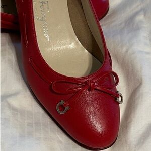 Salvatore Ferragamo Red Leather Loafers